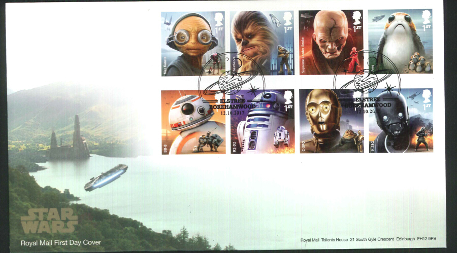 2017 - First Day Cover "Star Wars", Royal Mail, Elstree Borehamwood Pictorial Postmark - Click Image to Close